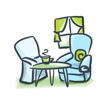 Illustration of two chairs